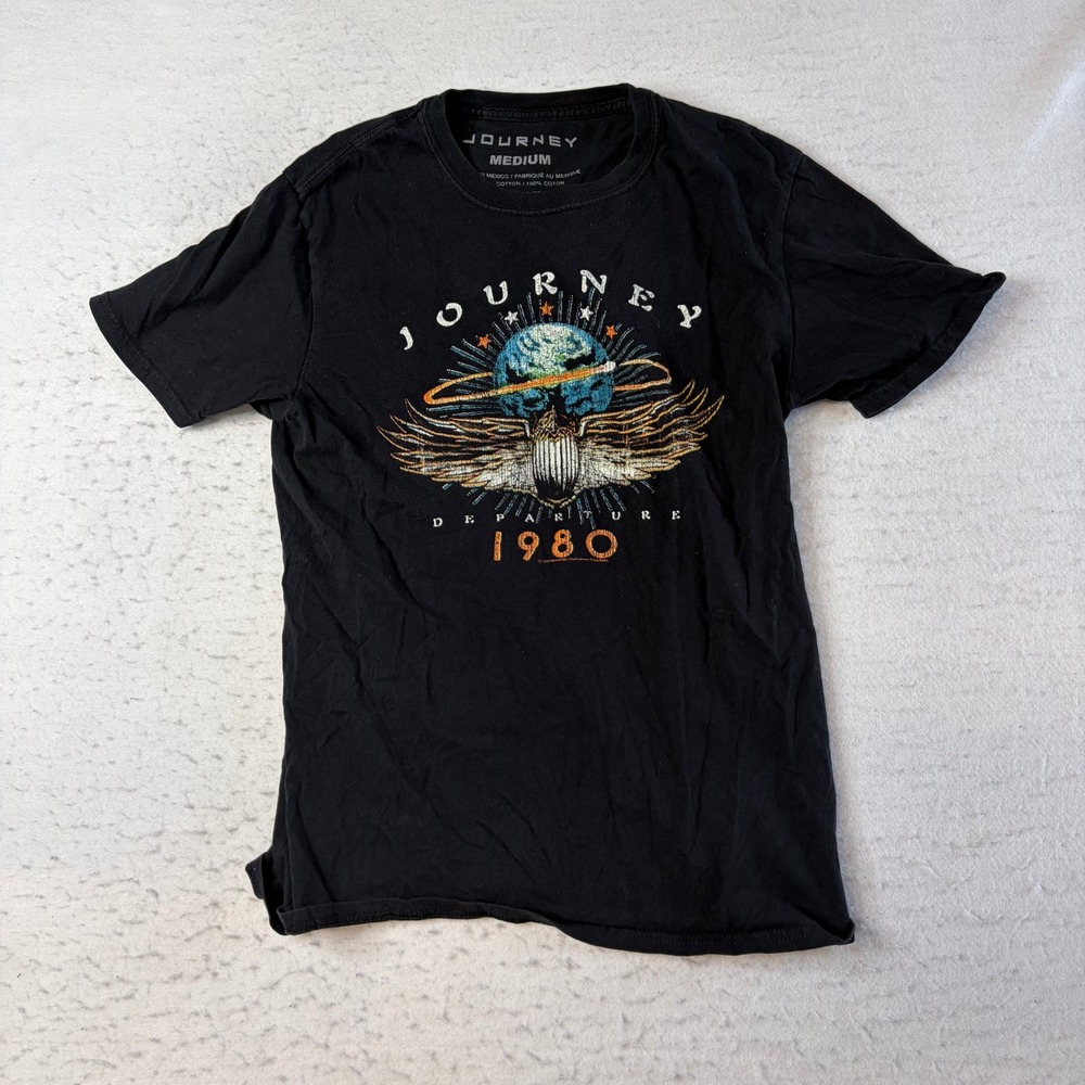 Journey T-Shirt Mens Medium Black Departure 1980 Graphic Band Tee